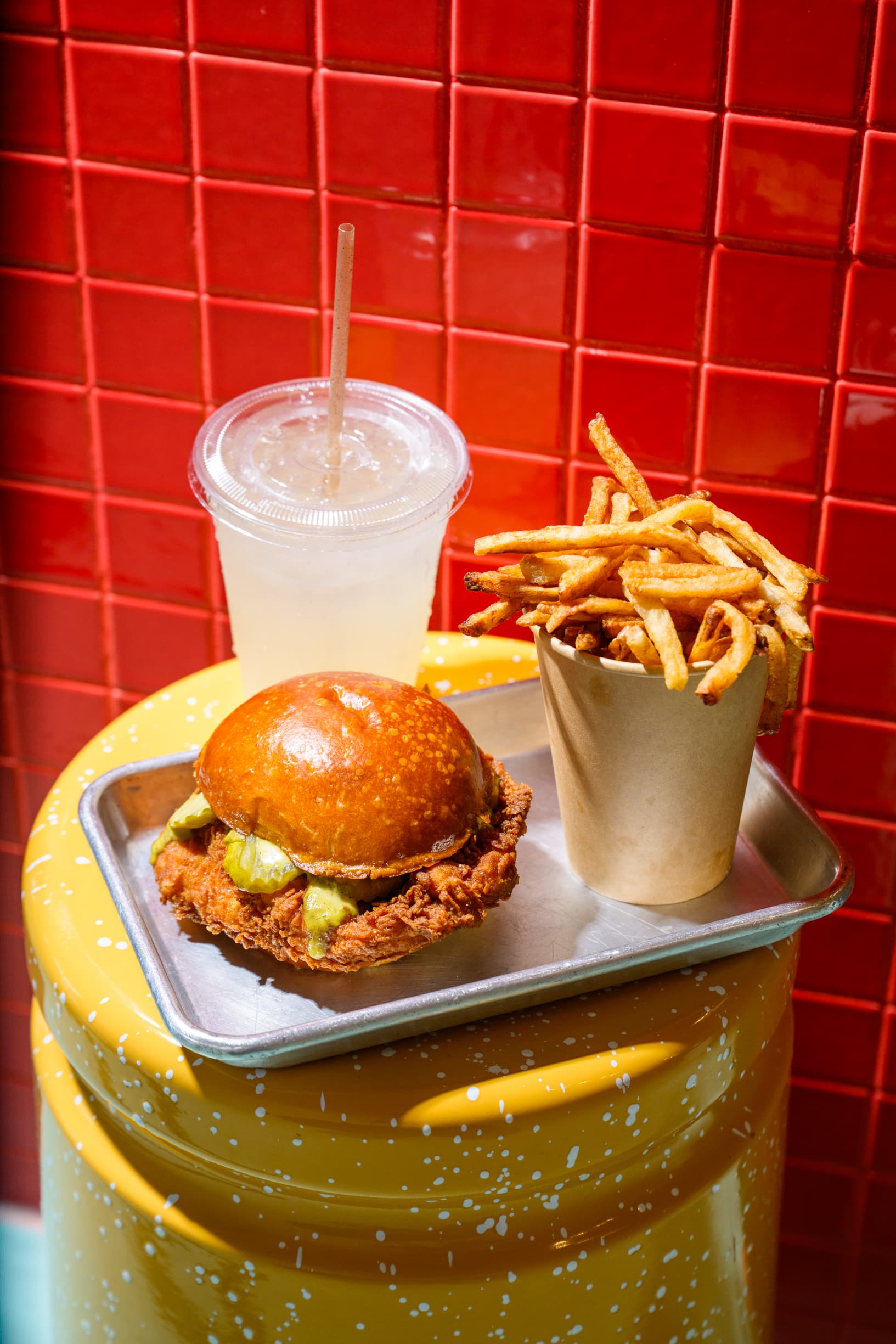 Classic fried chicken sandwich order in a Pluma box