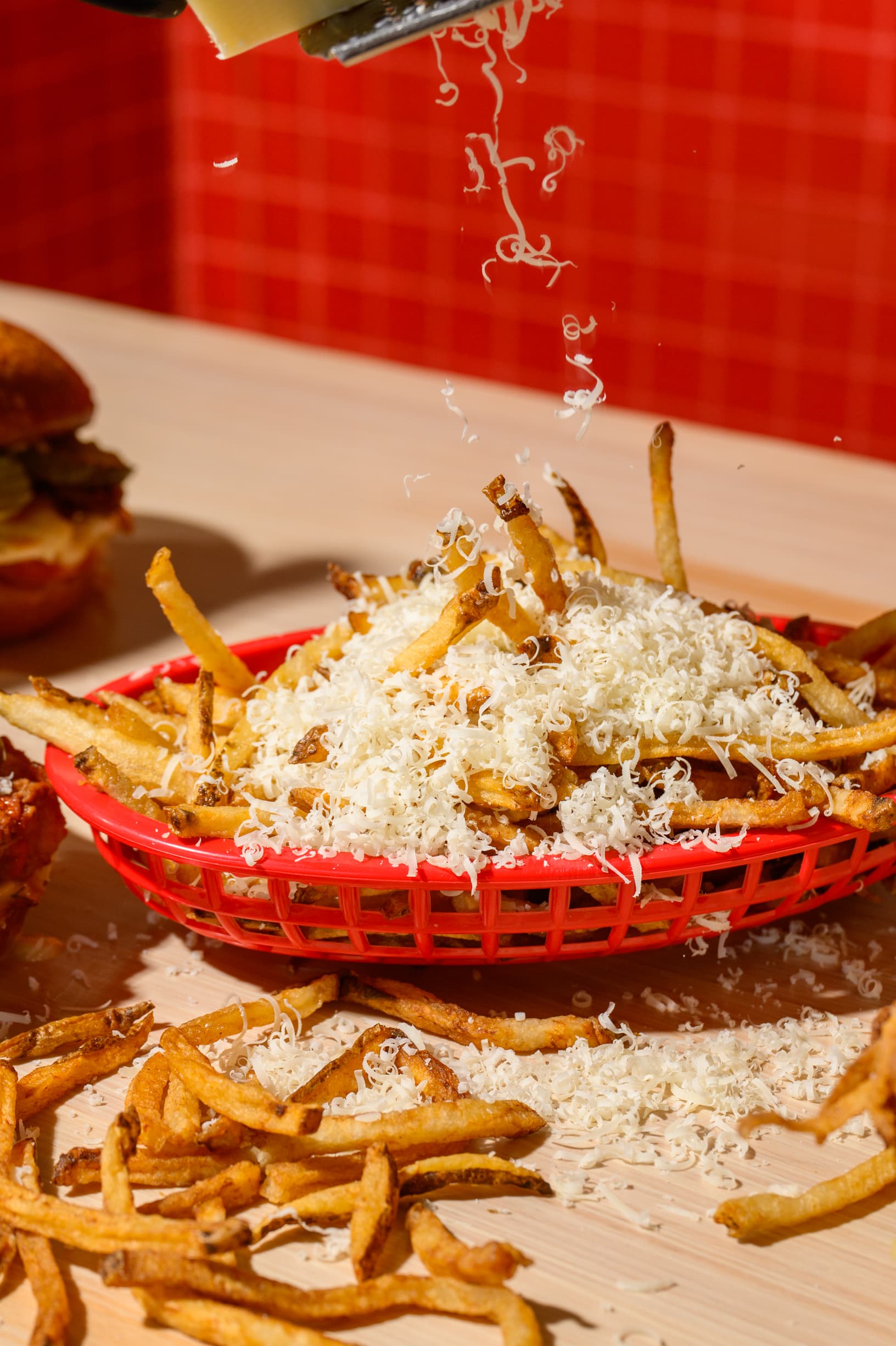 Truffle tallow fries garnished and ready to eat